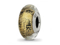 Reflections 925 Sterling Silver Black/ Italian Murano Glass Bead 13 x 7 mm