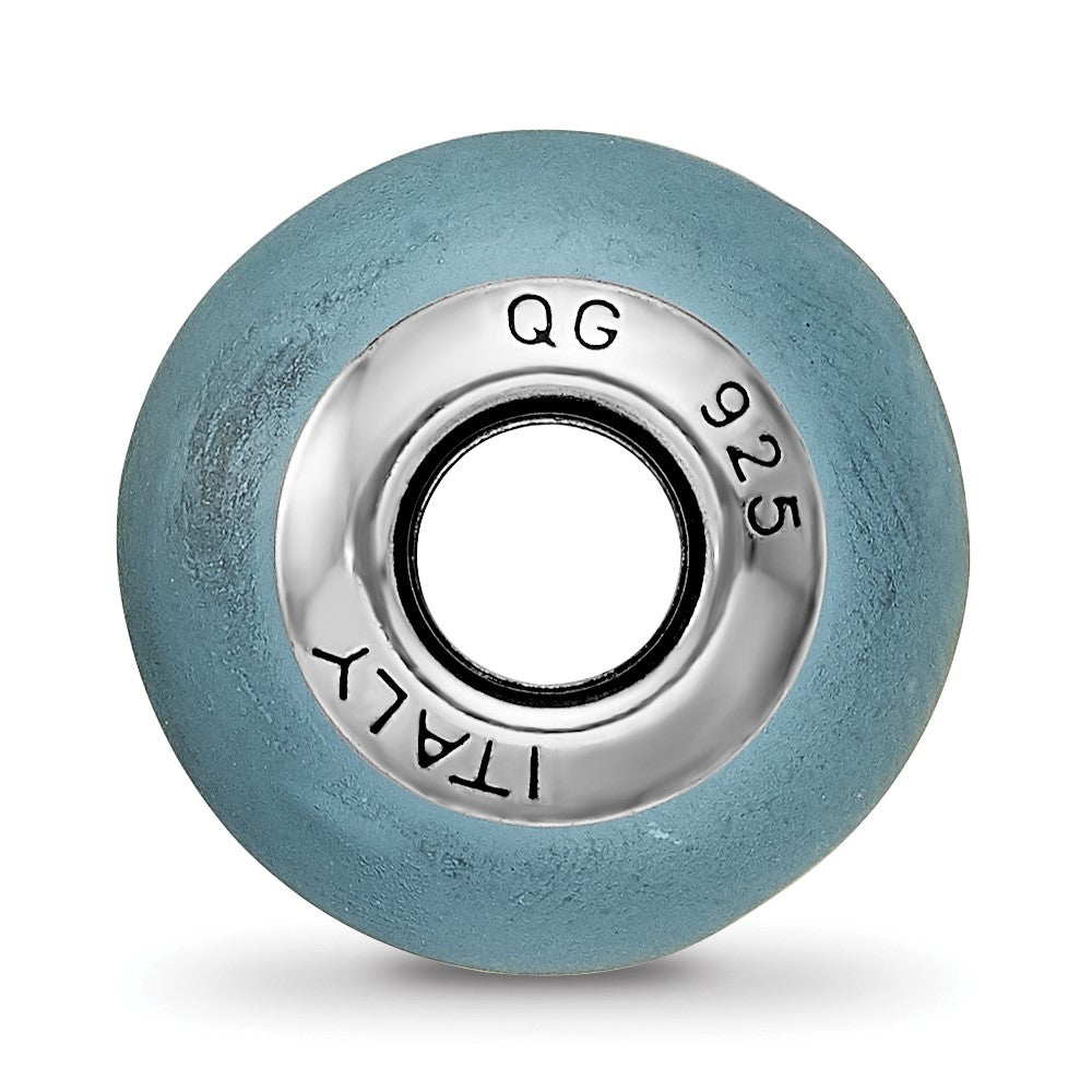 Reflections 925 Sterling Silver Light Blue Matte Italian Murano Bead 11 x 10 mm