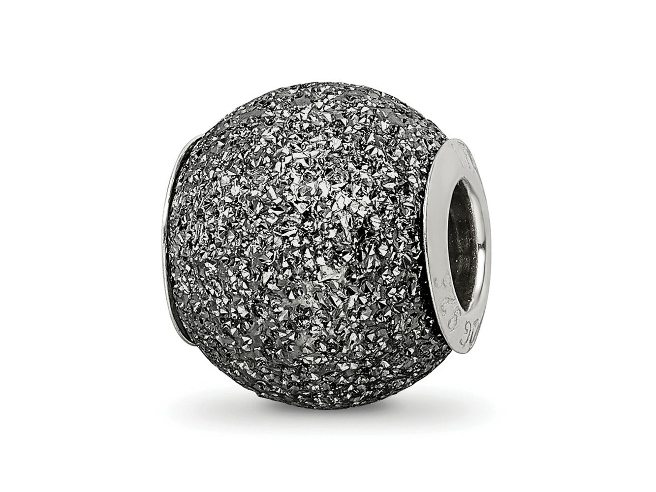 Reflections 925 Sterling Silver Grey Laser Cut Bead 10 x 10 mm