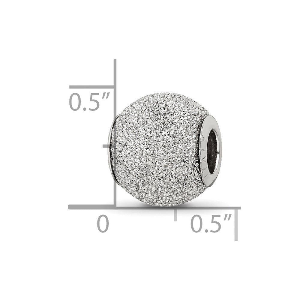 Reflections 925 Sterling Silver Light Grey Laser Cut Bead 10 x 10 mm