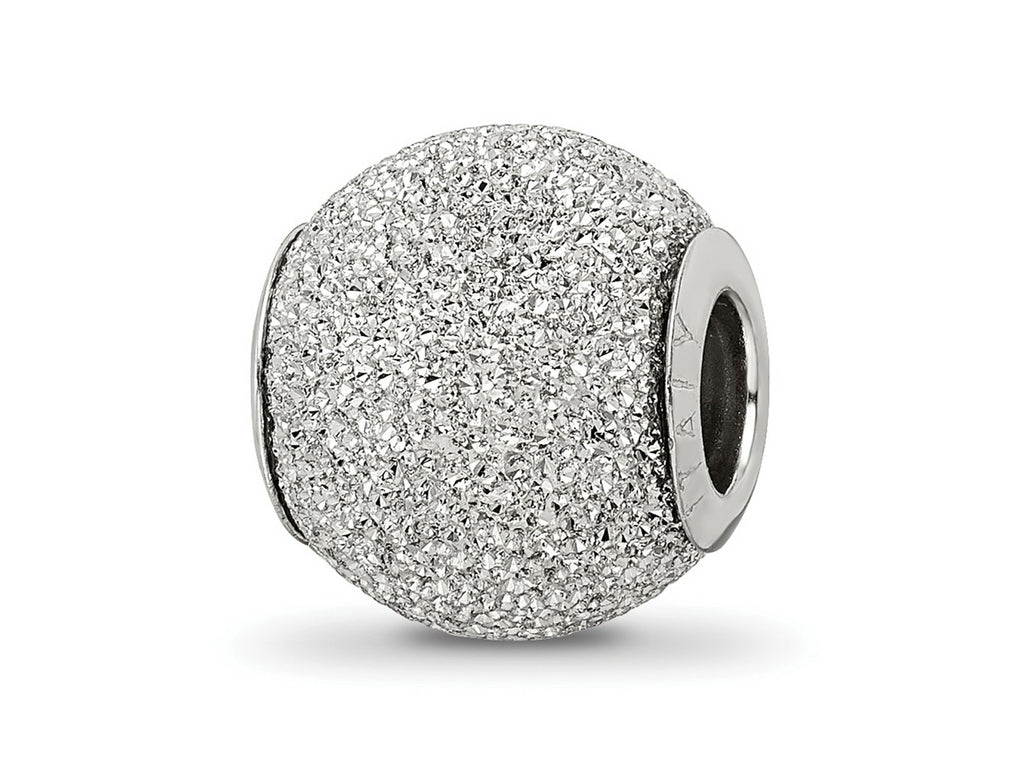 Reflections 925 Sterling Silver Light Grey Laser Cut Bead 10 x 10 mm
