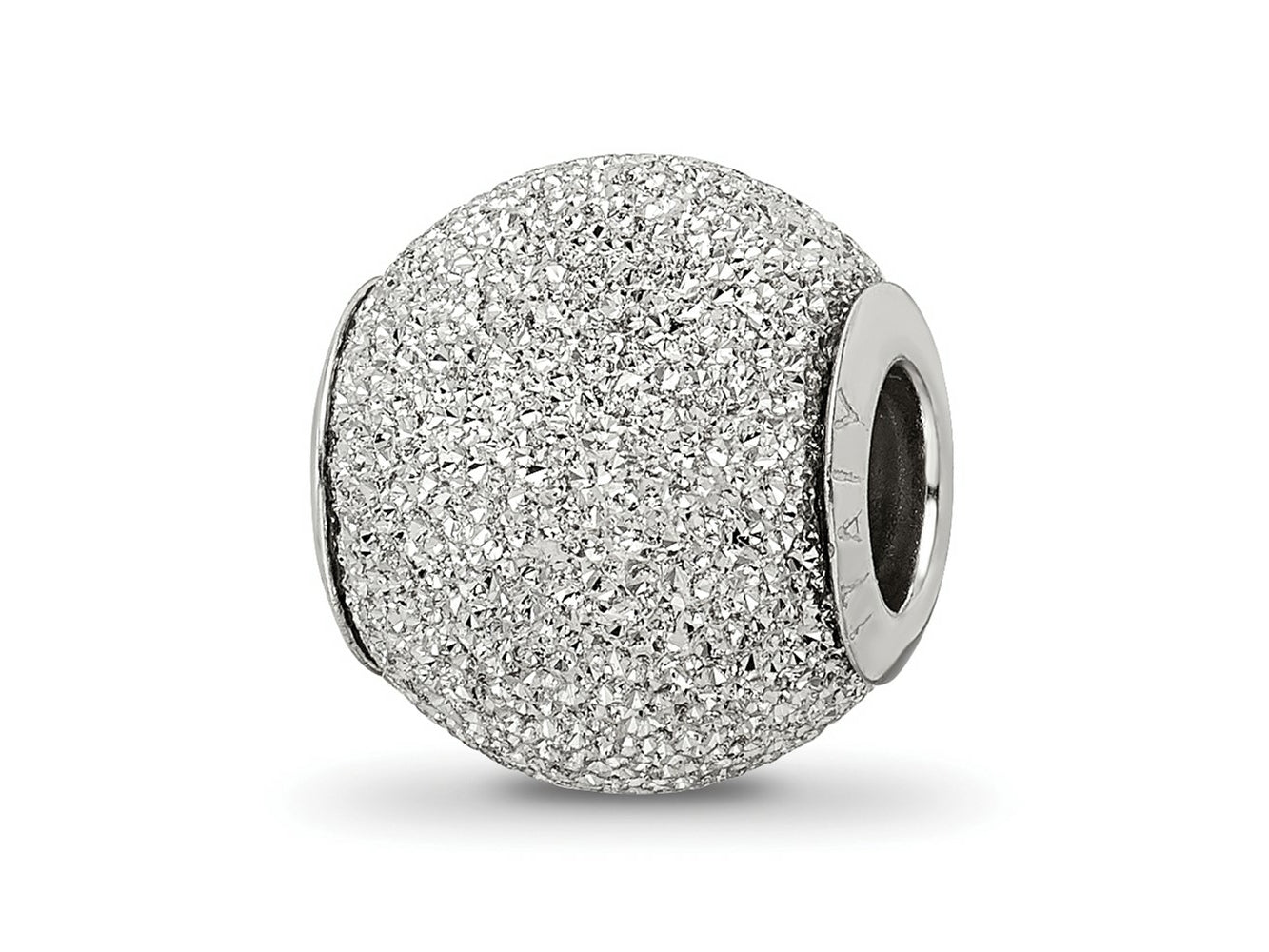 Reflections 925 Sterling Silver Light Grey Laser Cut Bead 10 x 10 mm