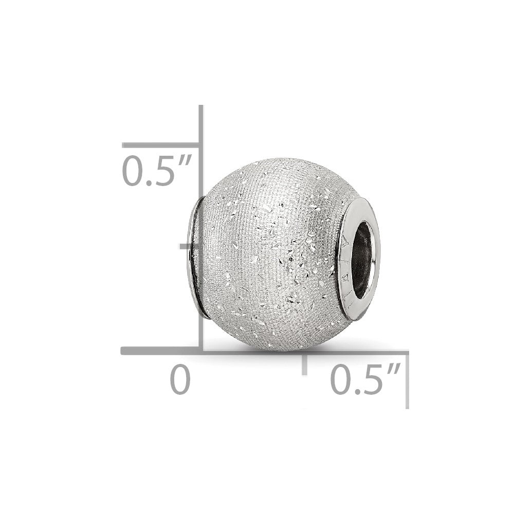 Reflections 925 Sterling Silver Grey Laser Cut Bead 10 x 10 mm