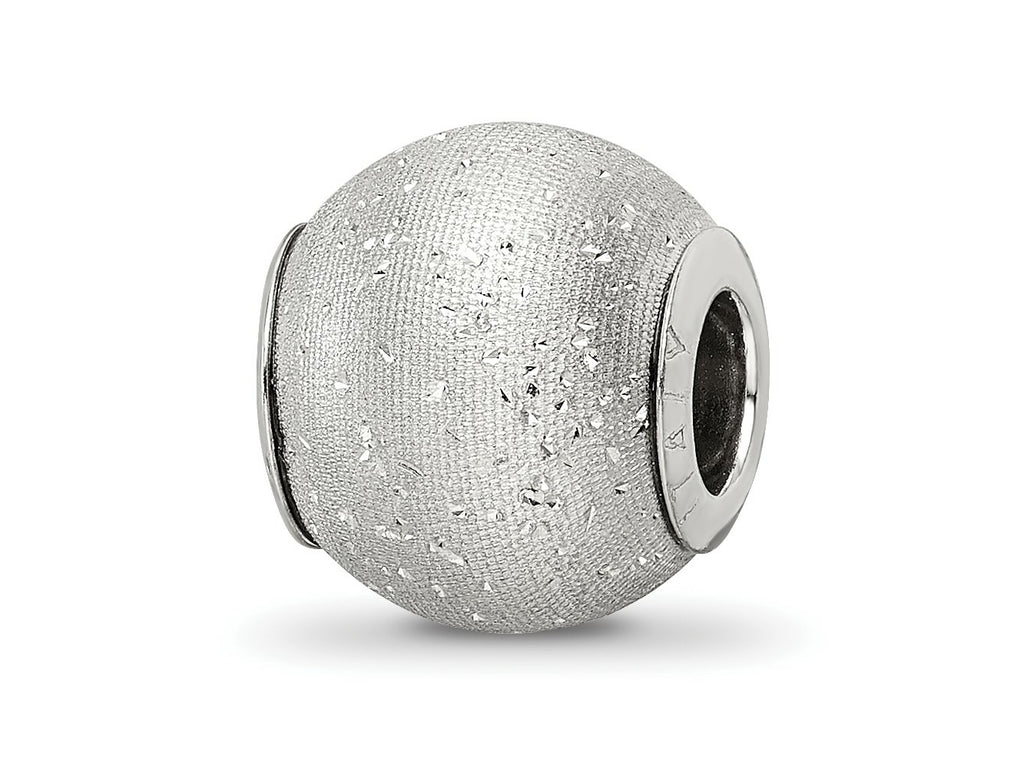 Reflections 925 Sterling Silver Grey Laser Cut Bead 10 x 10 mm