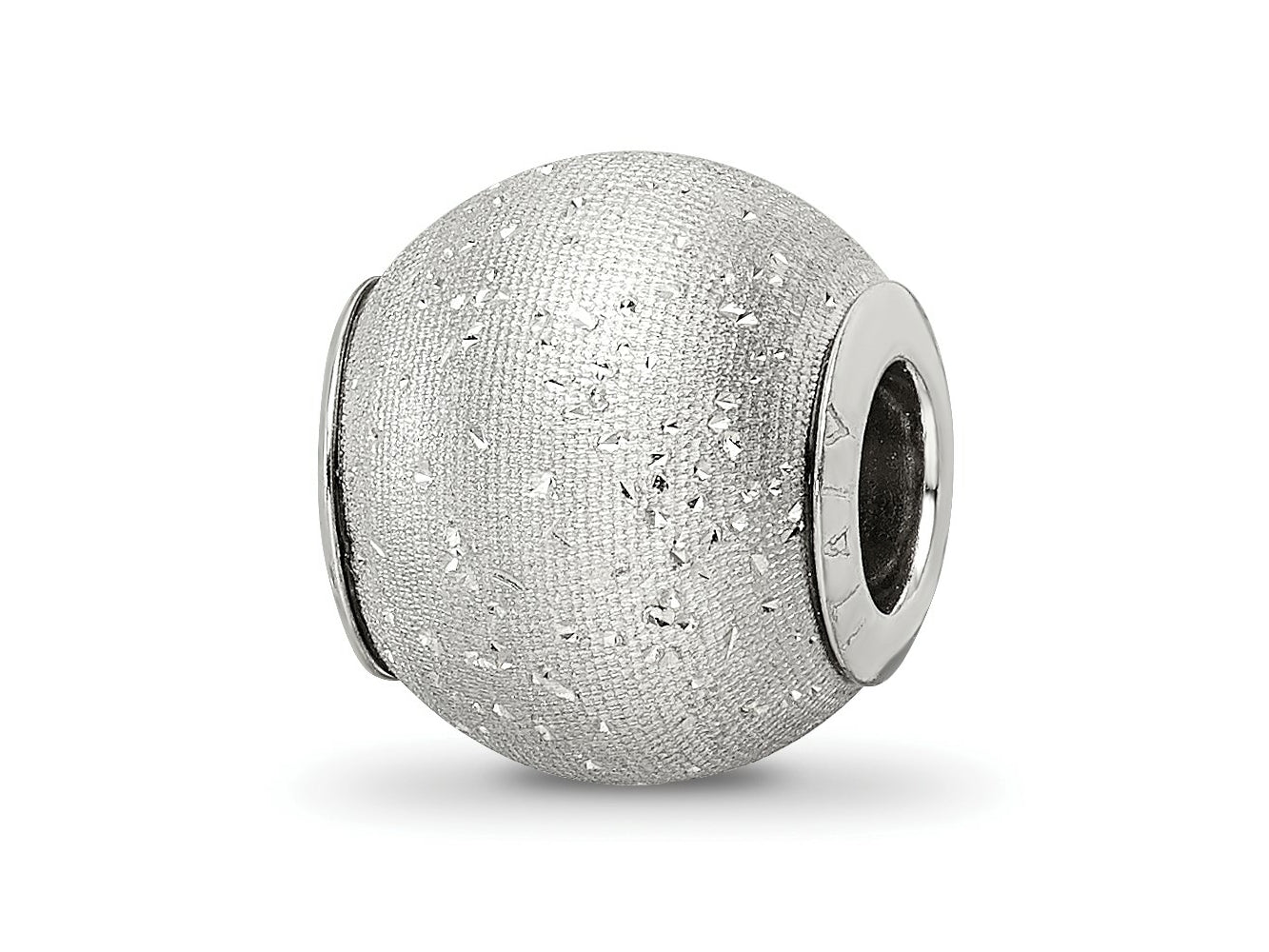 Reflections 925 Sterling Silver Grey Laser Cut Bead 10 x 10 mm