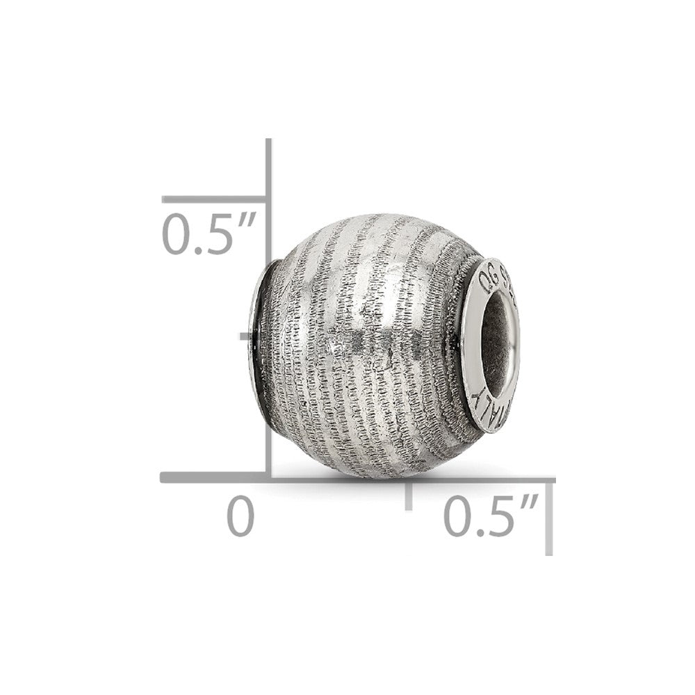 Reflections 925 Sterling Silver Grey Laser Cut Bead 10 x 10 mm