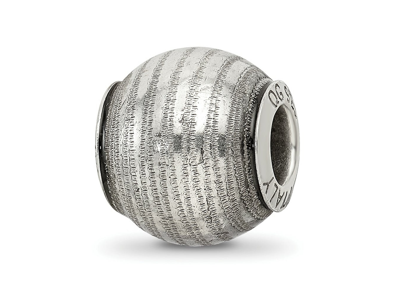 Reflections 925 Sterling Silver Grey Laser Cut Bead 10 x 10 mm