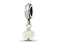 Reflections 925 Sterling Silver Yellow Dichroic Glass Dangle Bead 19 x 7 mm