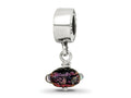 Reflections 925 Sterling Silver Purple Dichroic Glass Dangle Bead 20 x 10 mm