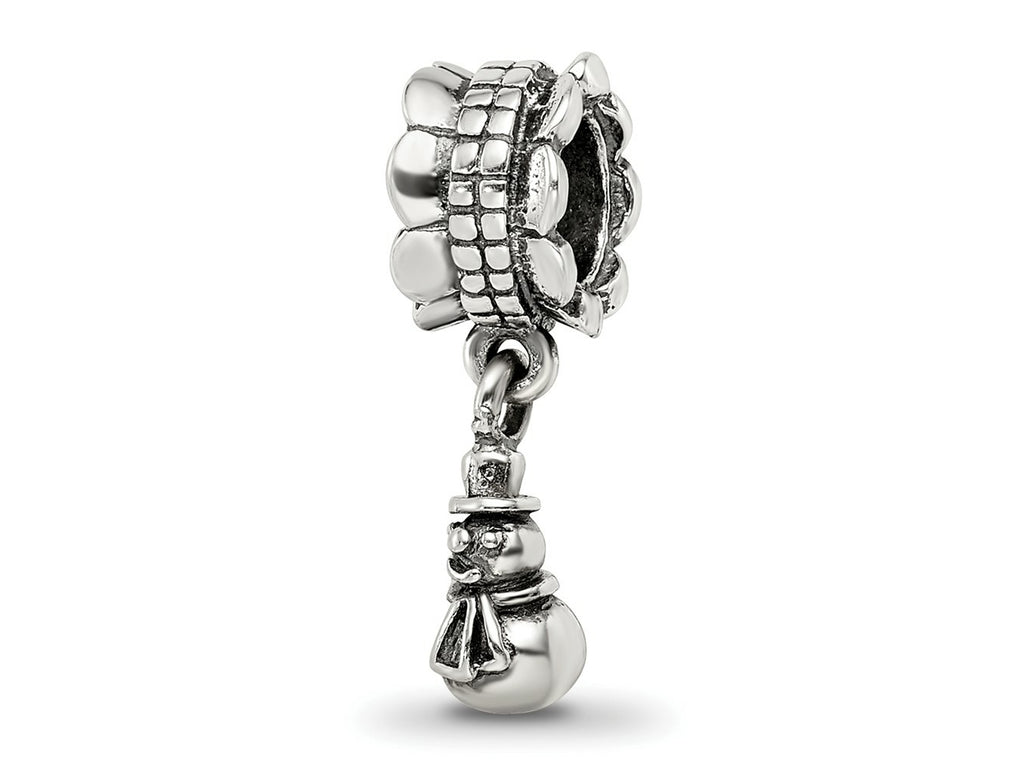 Reflections 925 Sterling Silver Snowman Dangle Bead 17 x 5 mm