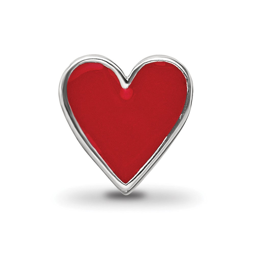 Reflections 925 Sterling Silver Red Enameled Heart Bead 9 x 9 mm