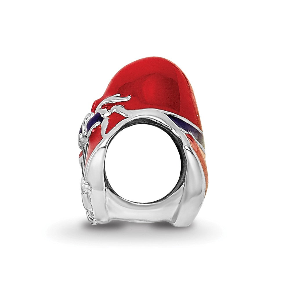 Reflections 925 Sterling Silver Enameled Red Hat Society Bead 9 x 11 mm