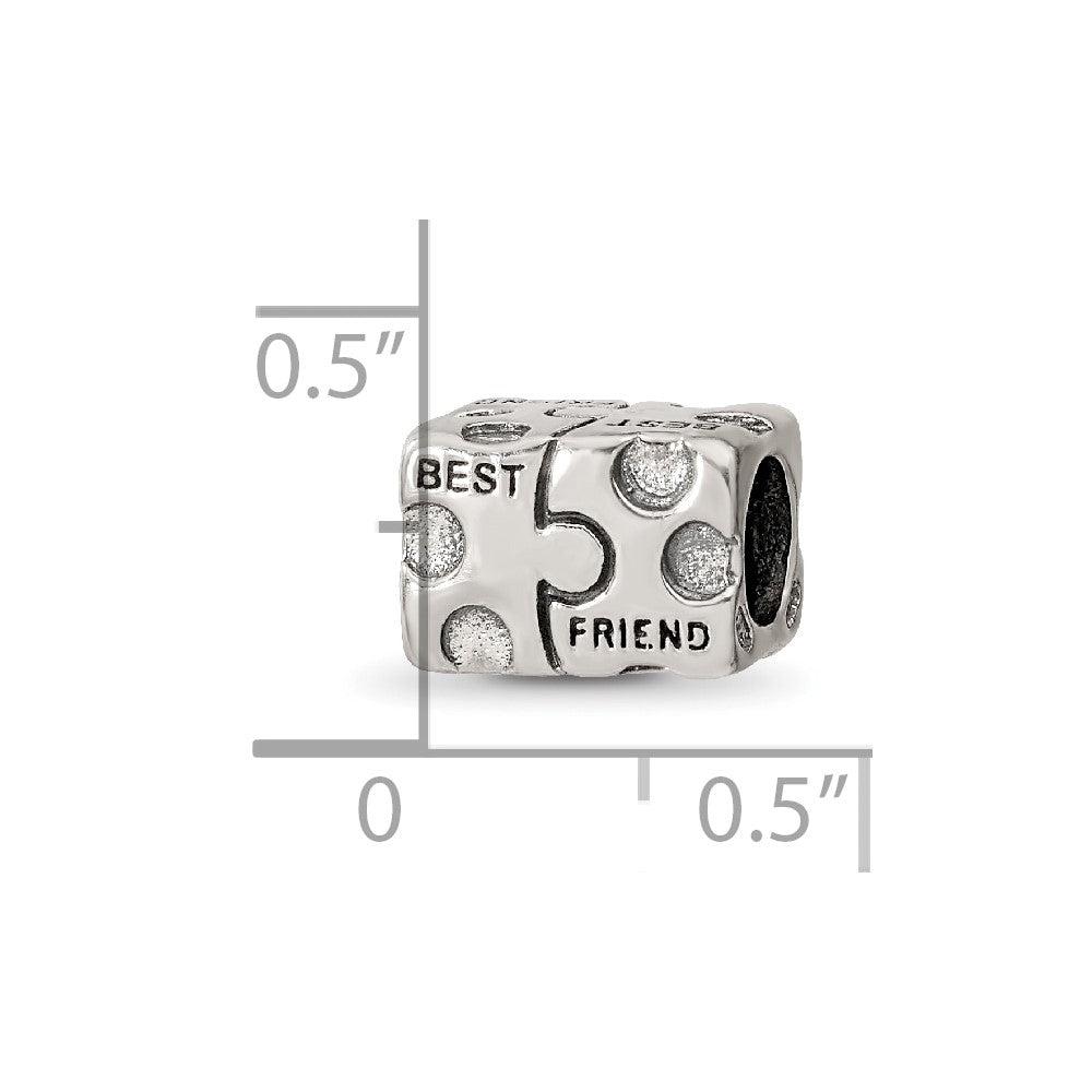 Reflections 925 Sterling Silver Best Friend Bead 7 x 9 mm