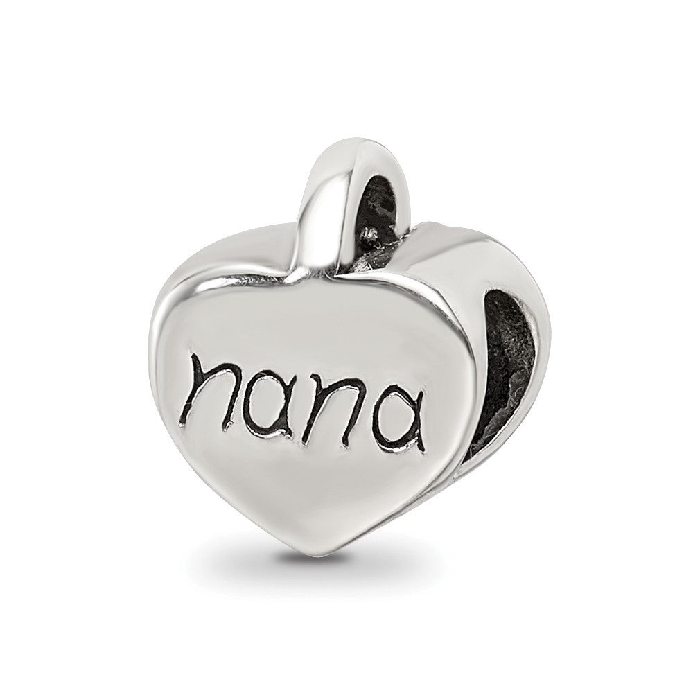 Reflections 925 Sterling Silver Nana Heart Bead 10 x 9 mm