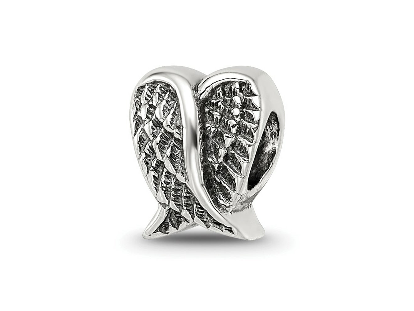 Reflections 925 Sterling Silver Heart Shaped Wings Bead 9 x 7 mm