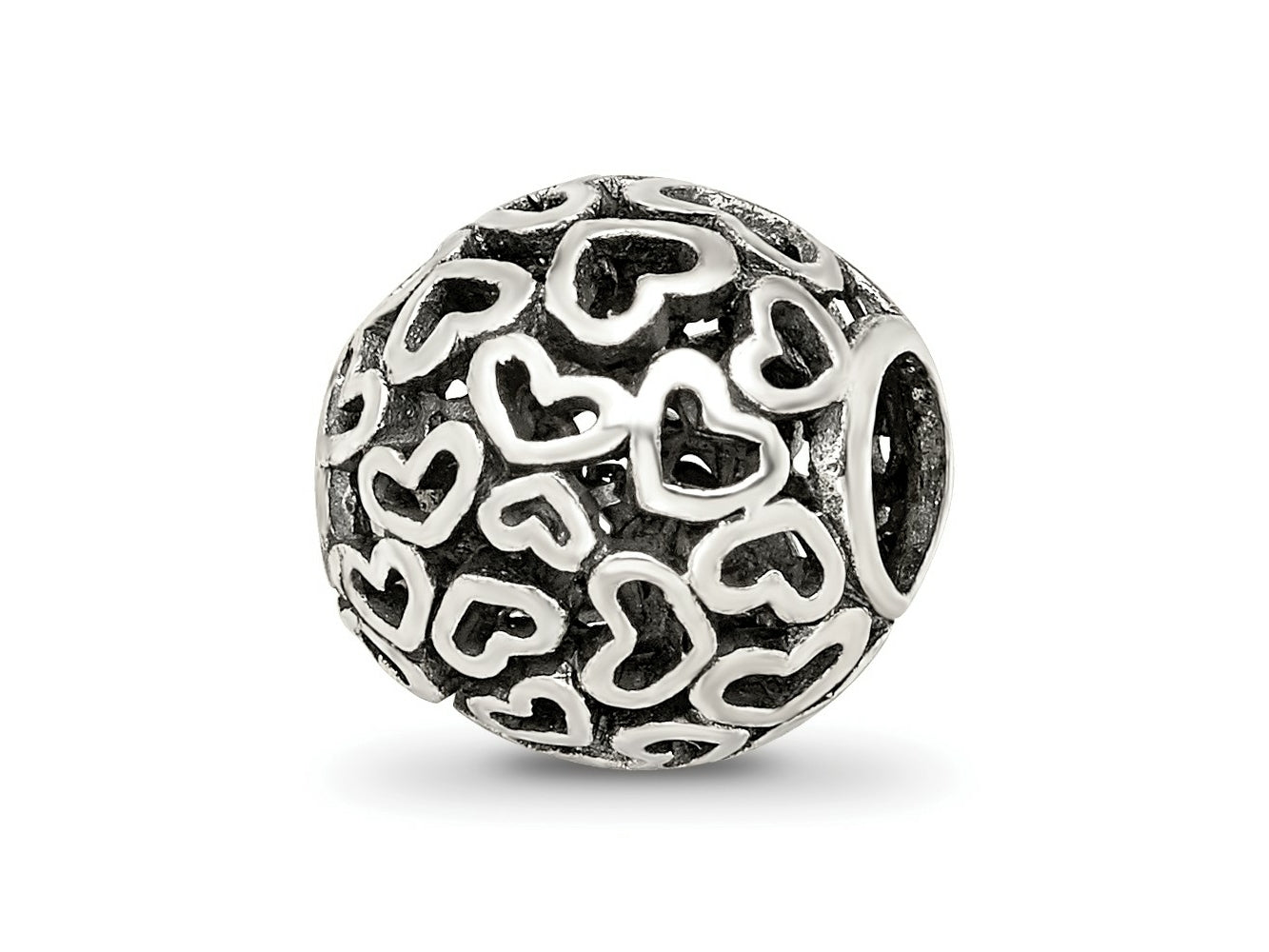 Reflections 925 Sterling Silver Hearts Bali Bead 10 x 10 mm
