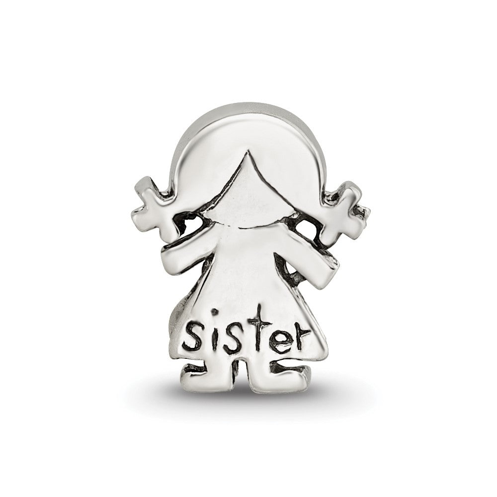 Reflections 925 Sterling Silver Little Sister Girl Bead 9 x 7 mm