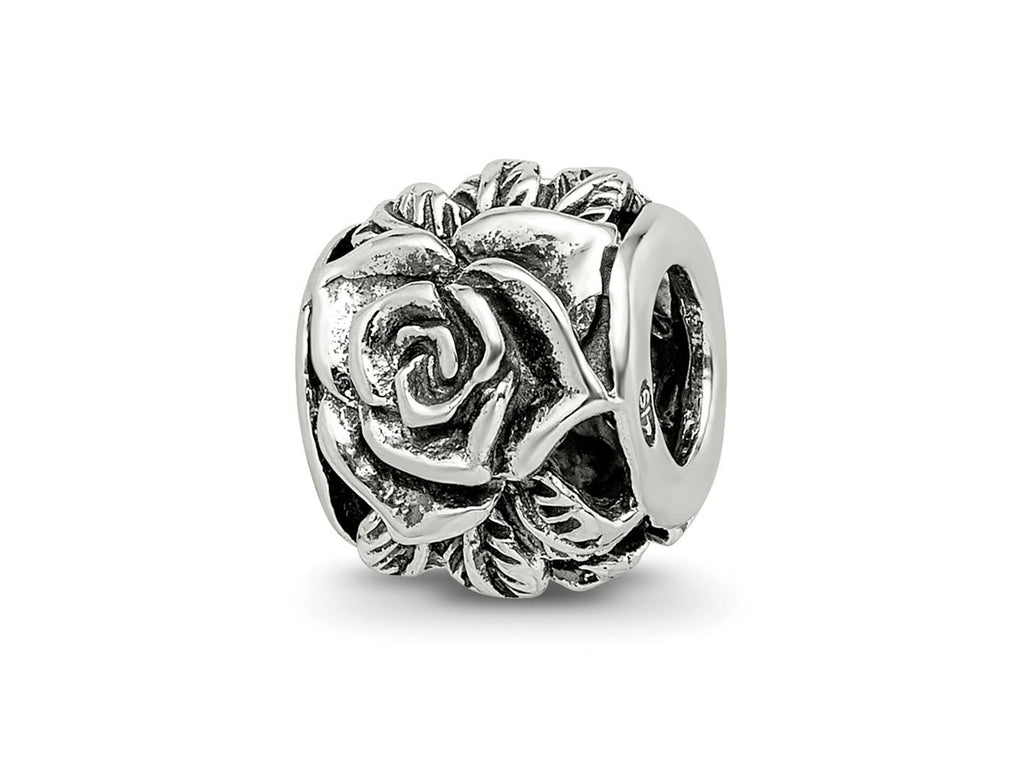 Reflections 925 Sterling Silver Rose Bali Bead 9 x 7 mm