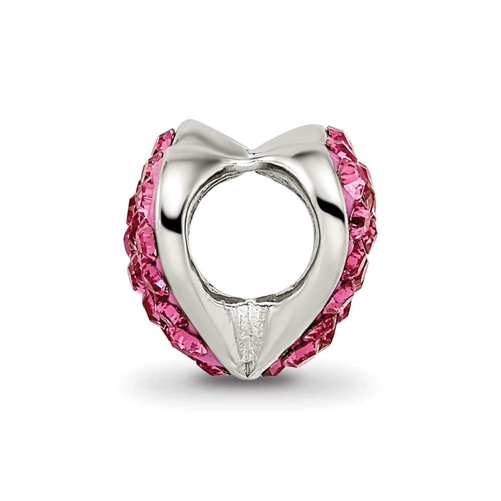 Reflections 925 Sterling Silver Pink Preciosa Crystal Heart Bead 10 x 10 mm