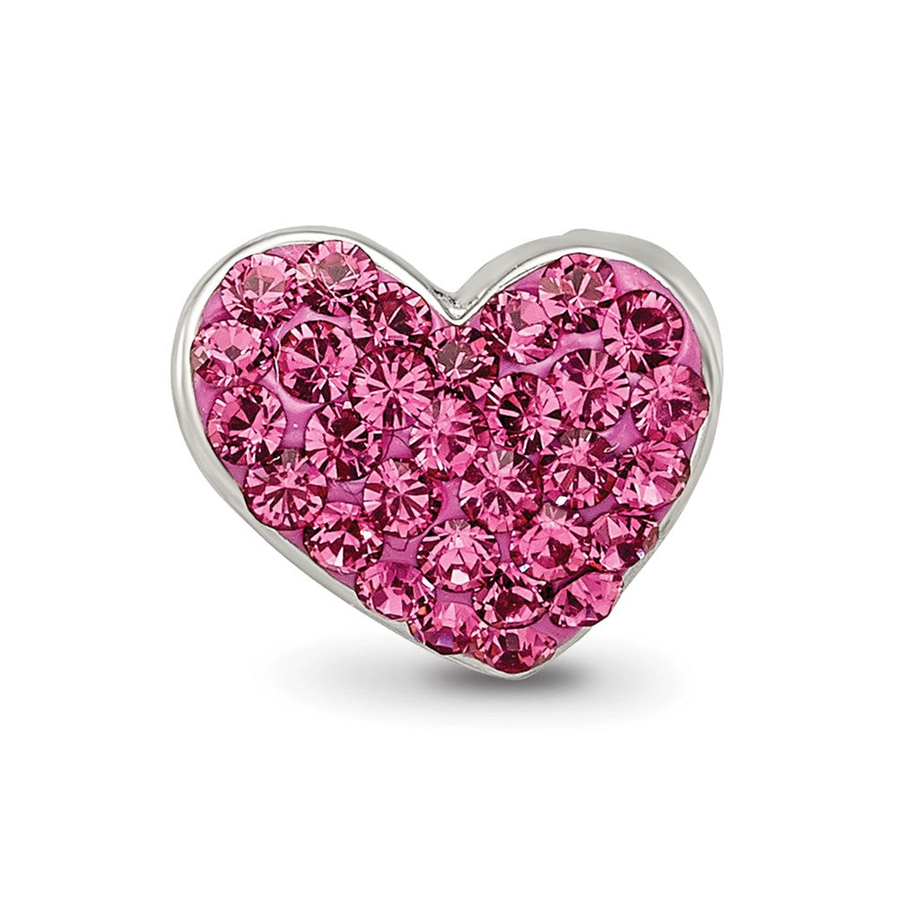 Reflections 925 Sterling Silver Pink Preciosa Crystal Heart Bead 10 x 10 mm