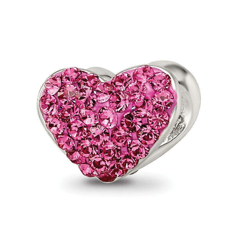 Reflections 925 Sterling Silver Pink Preciosa Crystal Heart Bead 10 x 10 mm
