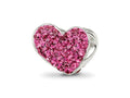 Reflections 925 Sterling Silver Pink Preciosa Crystal Heart Bead 10 x 10 mm