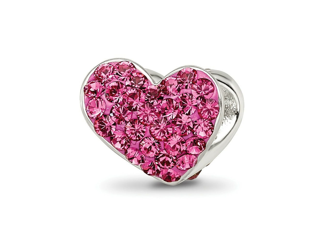 Reflections 925 Sterling Silver Pink Preciosa Crystal Heart Bead 10 x 10 mm
