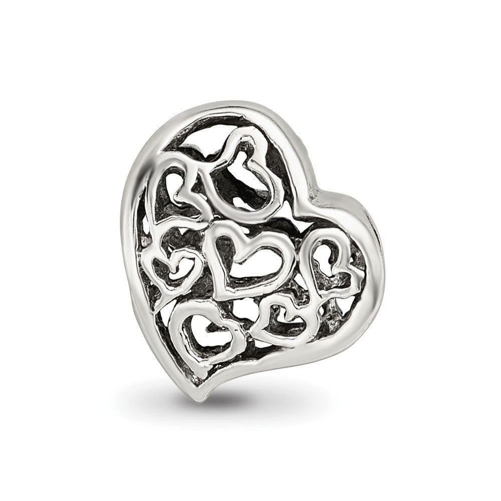Reflections 925 Sterling Silver Cutout Hearts Bead 10 x 8 mm