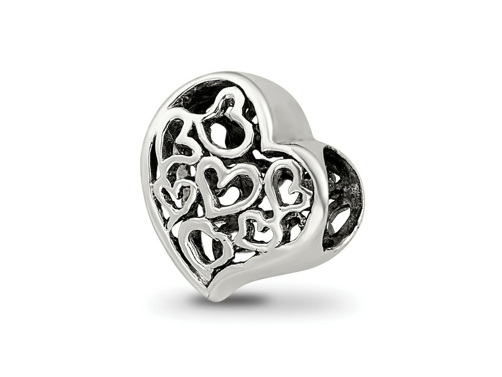 Reflections 925 Sterling Silver Cutout Hearts Bead 10 x 8 mm