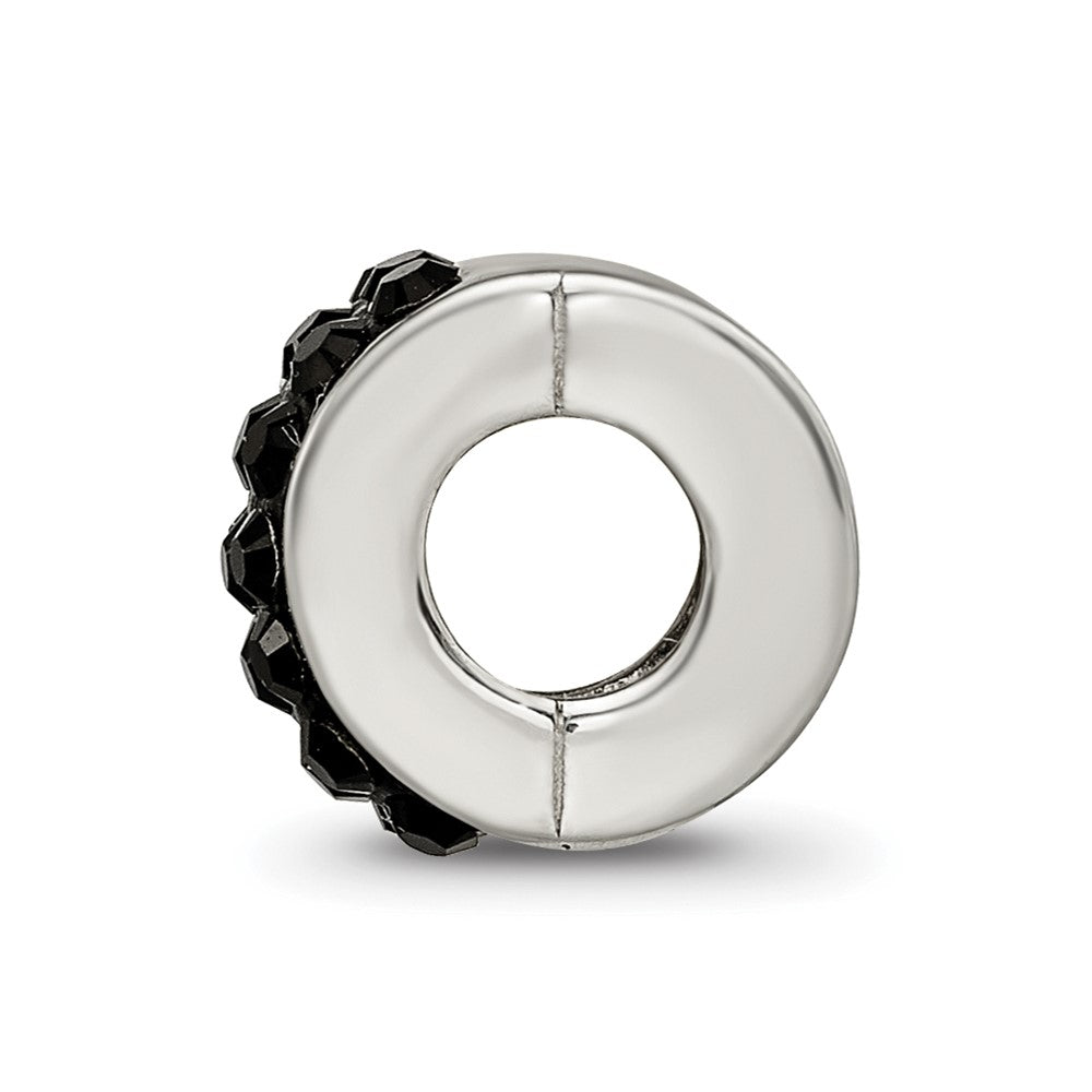 Reflections 925 Sterling Silver Black Preciosa Crystal Bead 9 x 5 mm