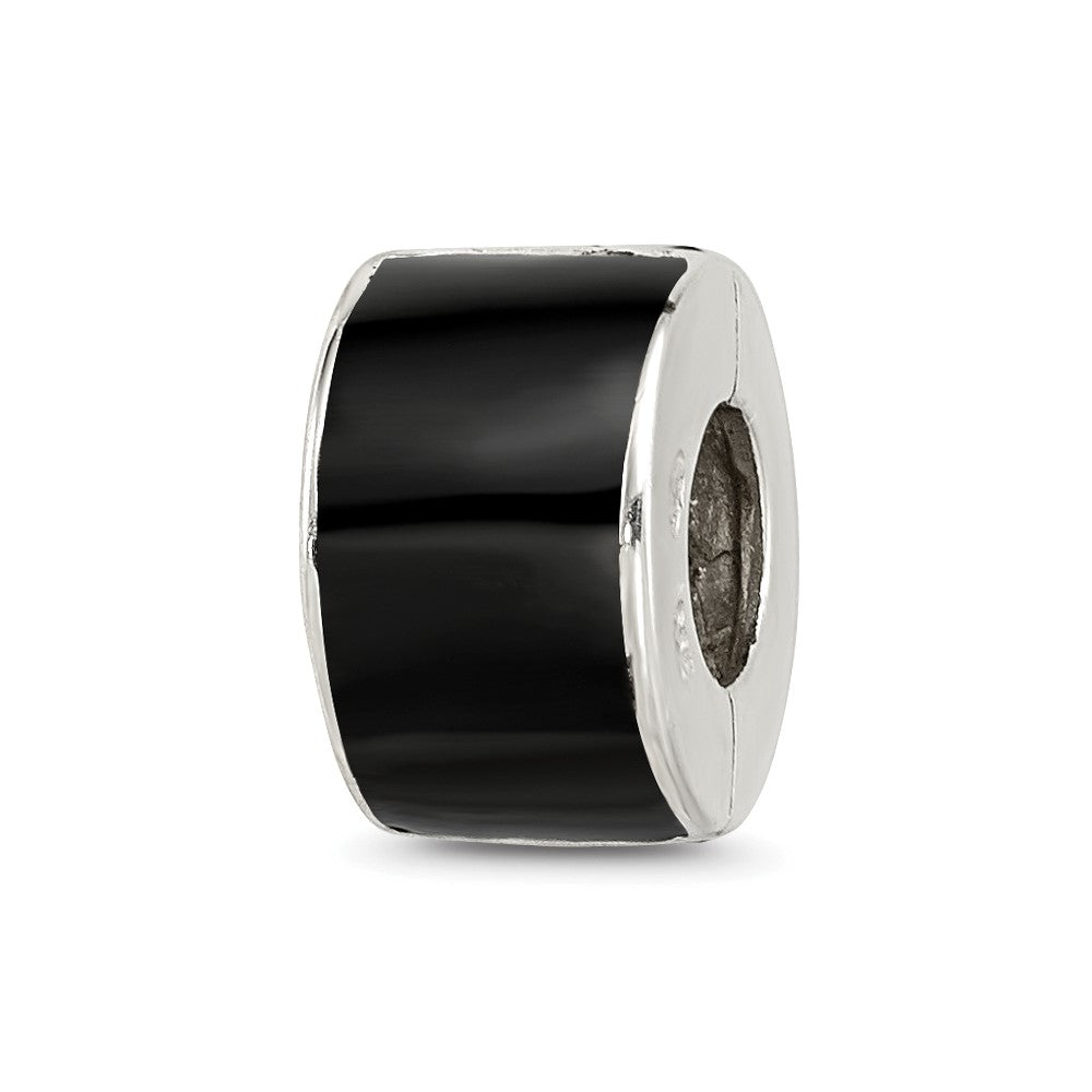 Reflections 925 Sterling Silver Black Preciosa Crystal Bead 9 x 5 mm