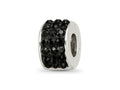 Reflections 925 Sterling Silver Black Preciosa Crystal Bead 9 x 5 mm