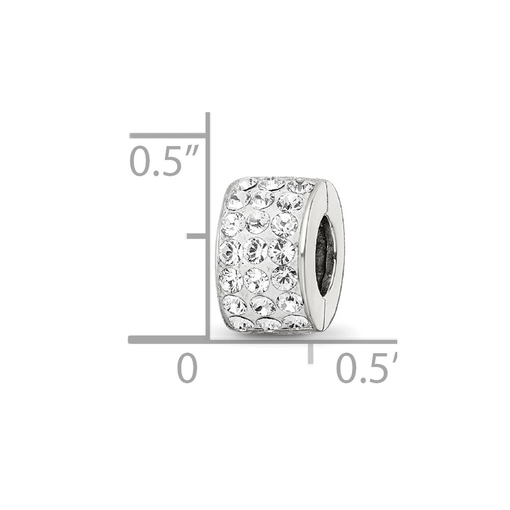Reflections 925 Sterling Silver Clear Preciosa Crystal Bead 9 x 5 mm
