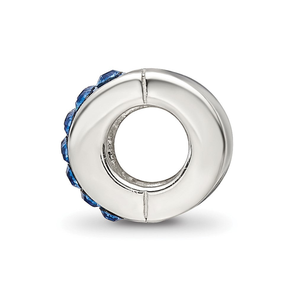 Reflections 925 Sterling Silver Blue Preciosa Crystal Bead 9 x 5 mm