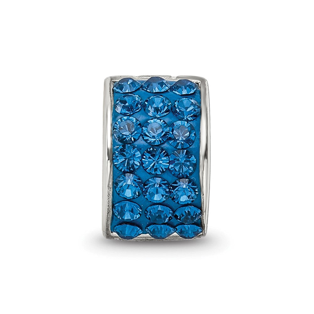 Reflections 925 Sterling Silver Blue Preciosa Crystal Bead 9 x 5 mm
