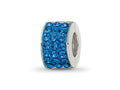 Reflections 925 Sterling Silver Blue Preciosa Crystal Bead 9 x 5 mm