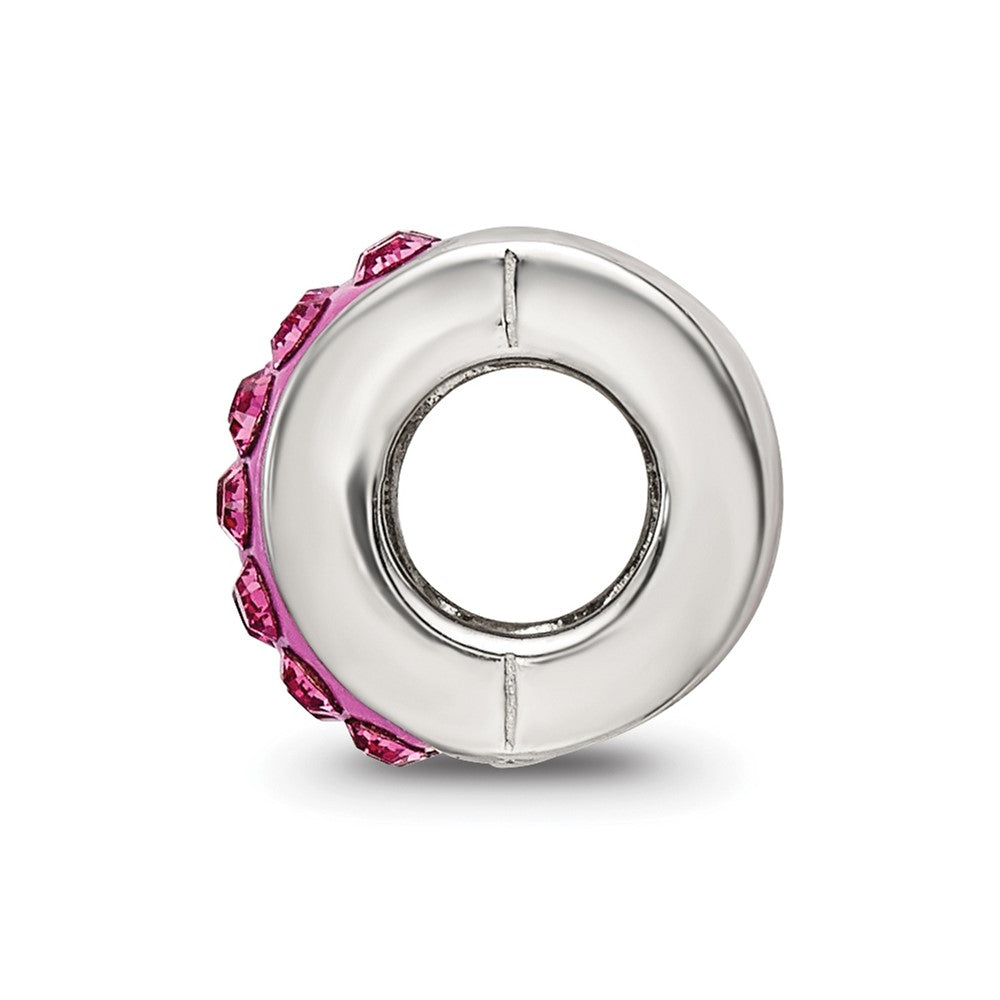 Reflections 925 Sterling Silver Pink Preciosa Crystal Bead 9 x 5 mm