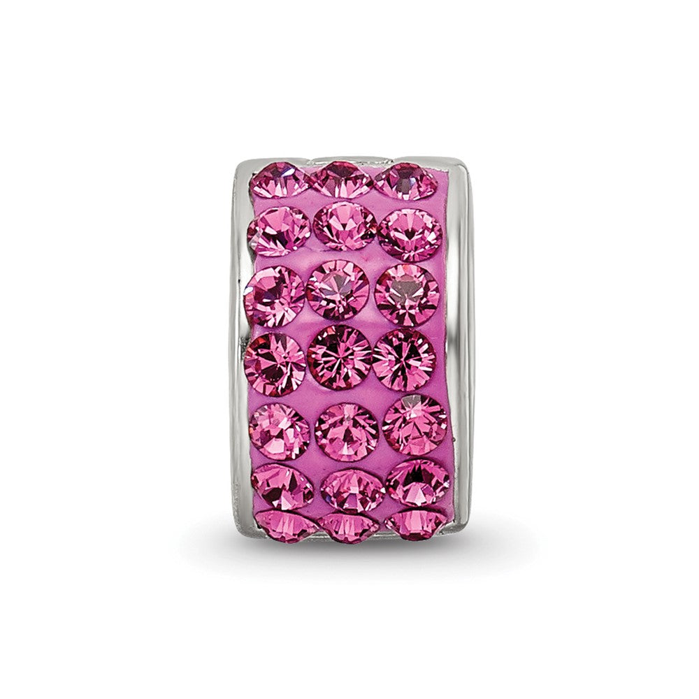 Reflections 925 Sterling Silver Pink Preciosa Crystal Bead 9 x 5 mm