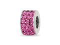 Reflections 925 Sterling Silver Pink Preciosa Crystal Bead 9 x 5 mm