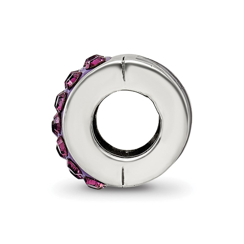 Reflections 925 Sterling Silver Purple Preciosa Crystal Bead 9 x 5 mm
