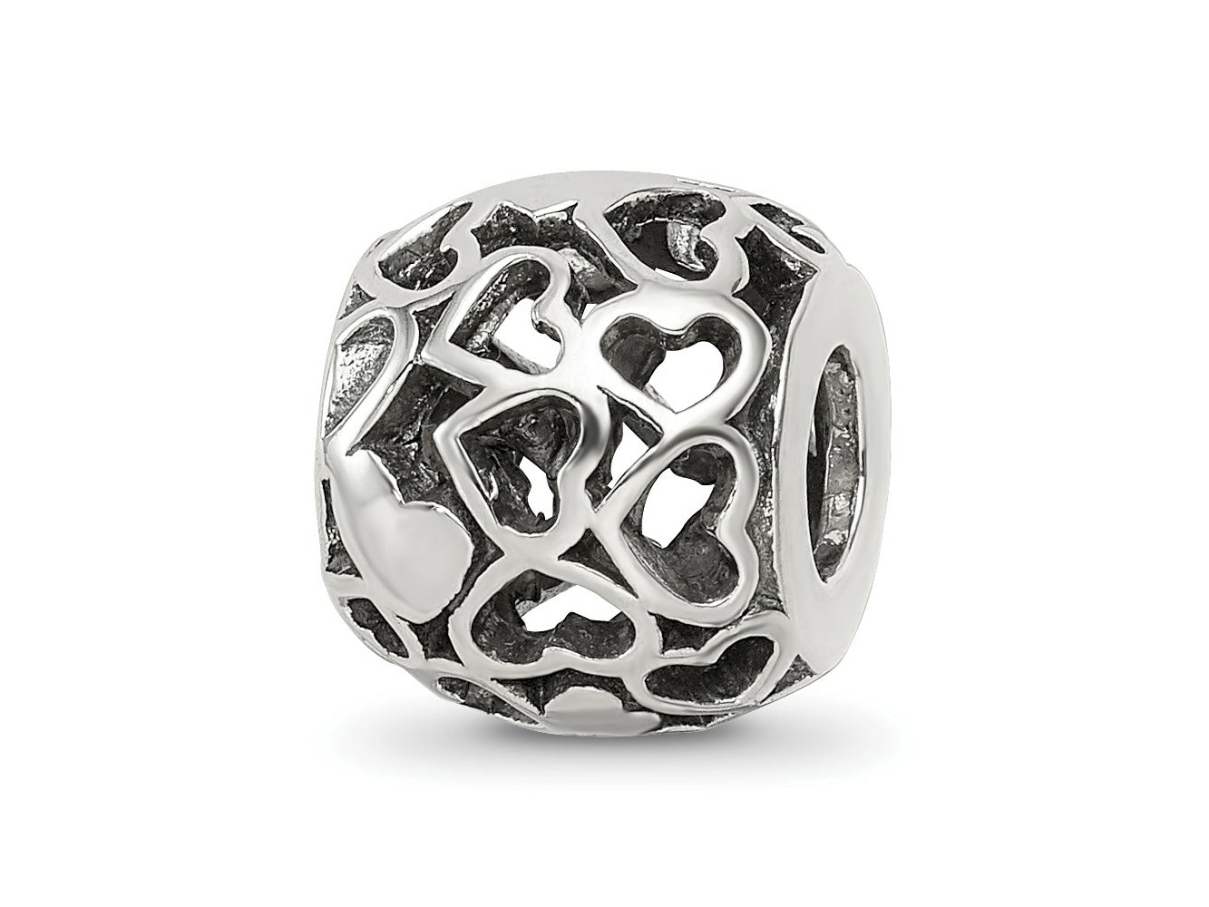 Reflections 925 Sterling Silver Hearts Bali Bead 10 x 9 mm