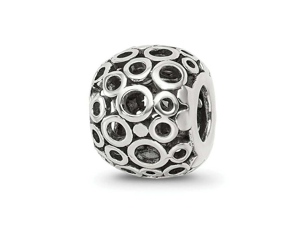 Reflections 925 Sterling Silver Circles Bali Bead 10 x 8 mm