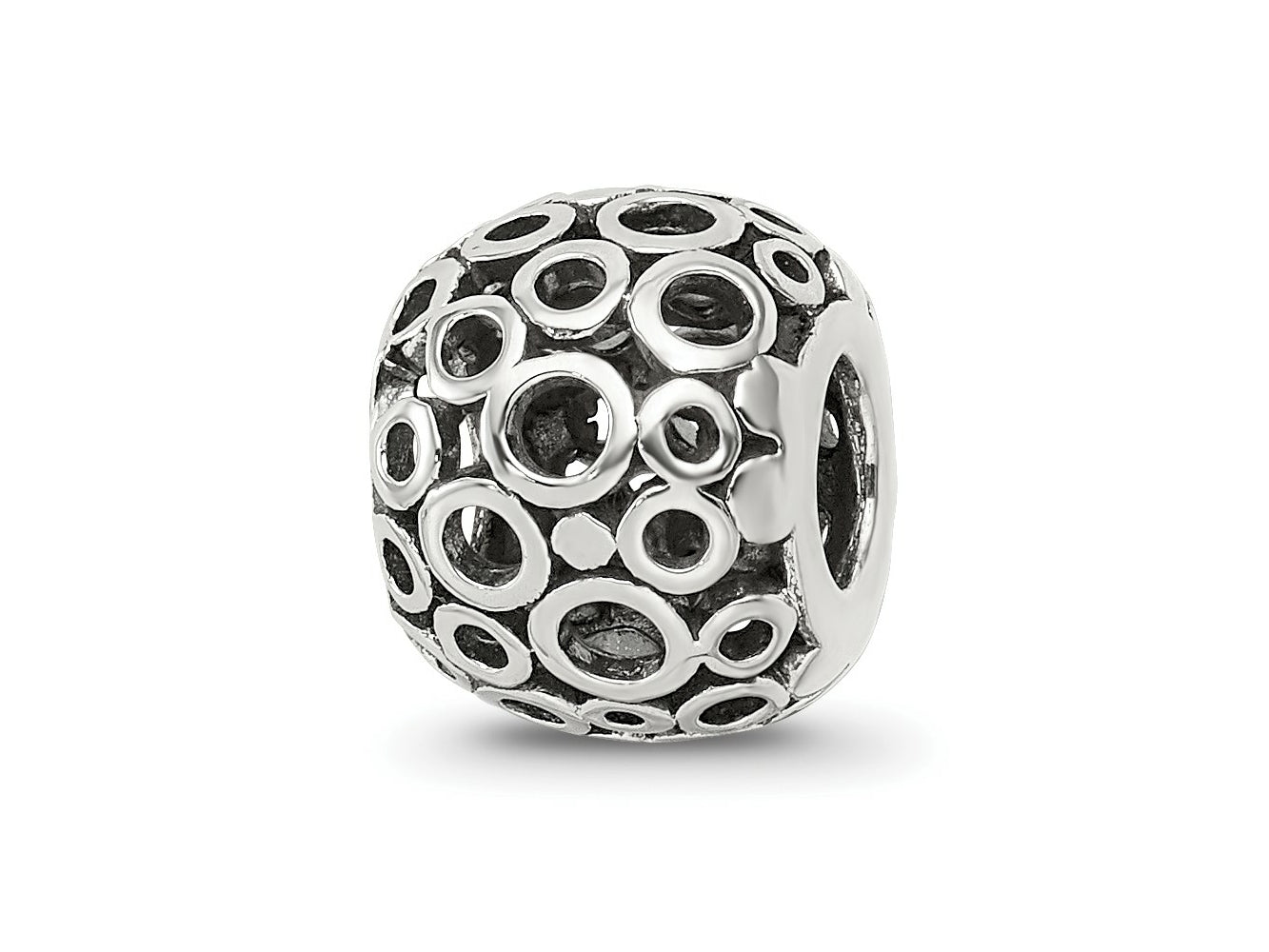 Reflections 925 Sterling Silver Circles Bali Bead 10 x 8 mm
