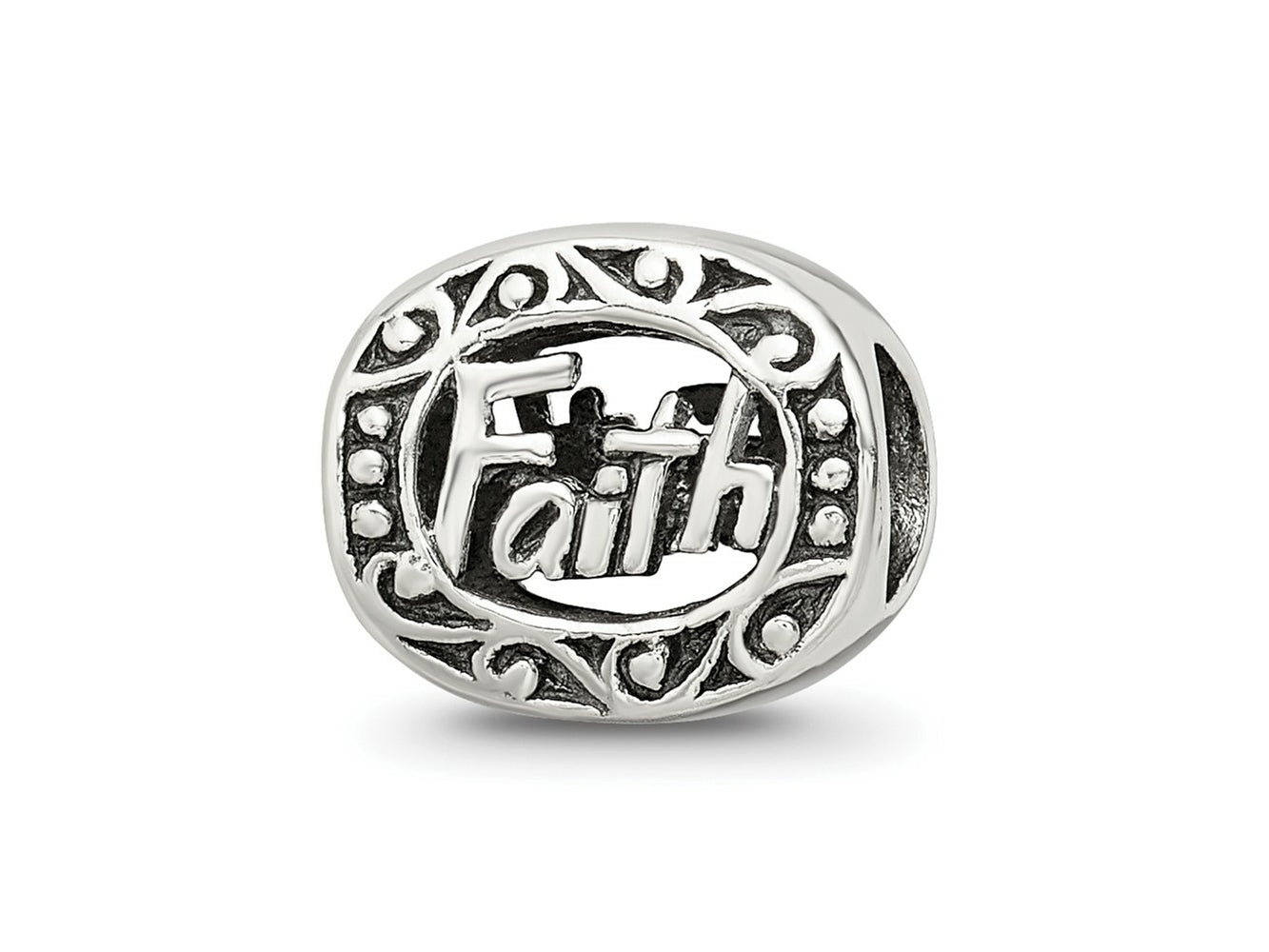 Reflections 925 Sterling Silver Faith Bead 8 x 10 mm
