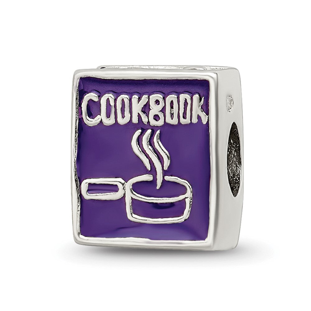Reflections 925 Sterling Silver Purple Enameled Cookbook Bead 10 x 8 mm