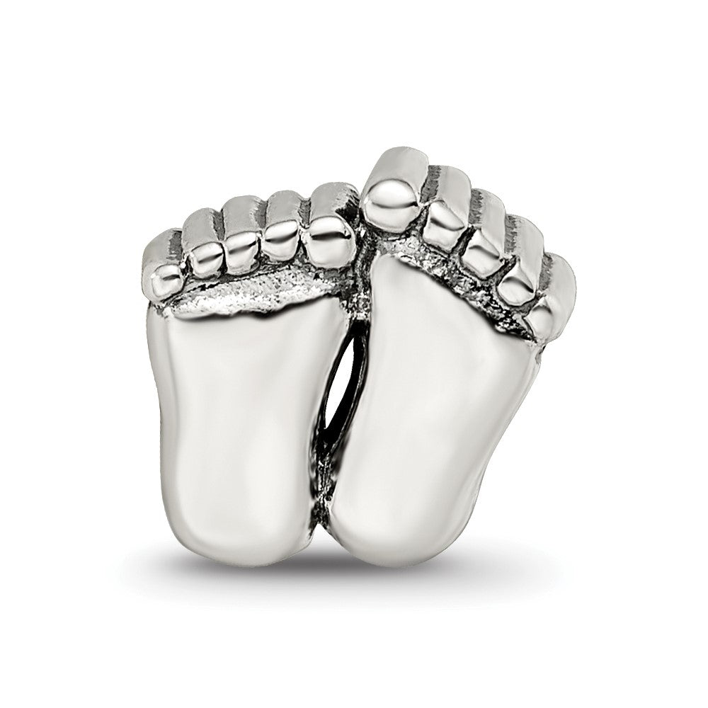 Reflections 925 Sterling Silver Feet Bead 9 x 10 mm
