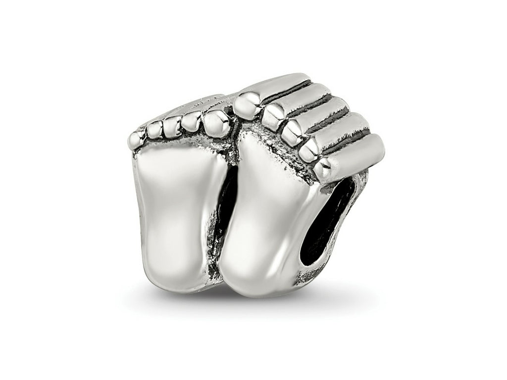 Reflections 925 Sterling Silver Feet Bead 9 x 10 mm
