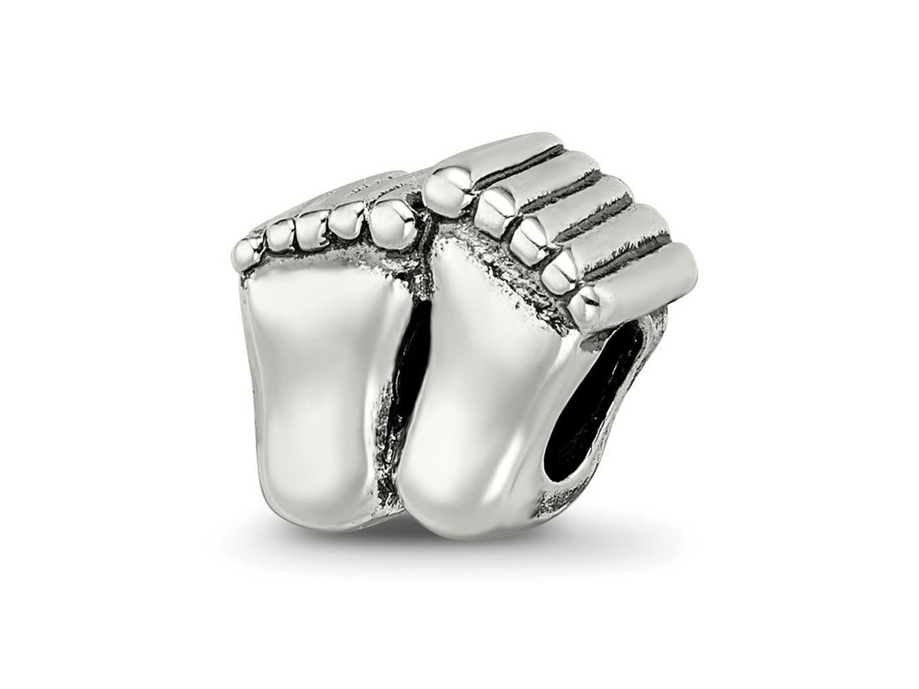 Reflections 925 Sterling Silver Feet Bead 9 x 10 mm