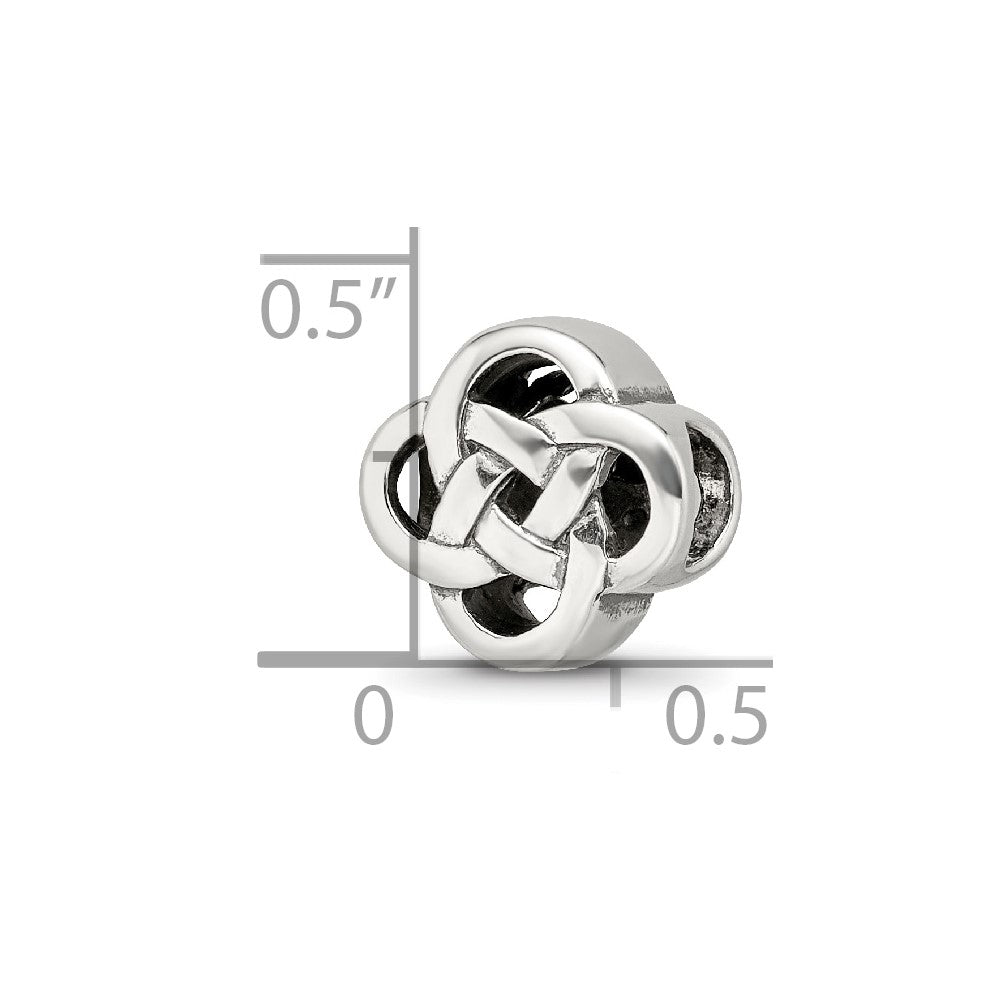 Reflections 925 Sterling Silver Celtic Knot Bead 9 x 9 mm.