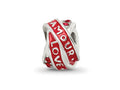 Reflections 925 Sterling Silver Love/Amour Red Preciosa Crystal Bead 9 x 6 mm